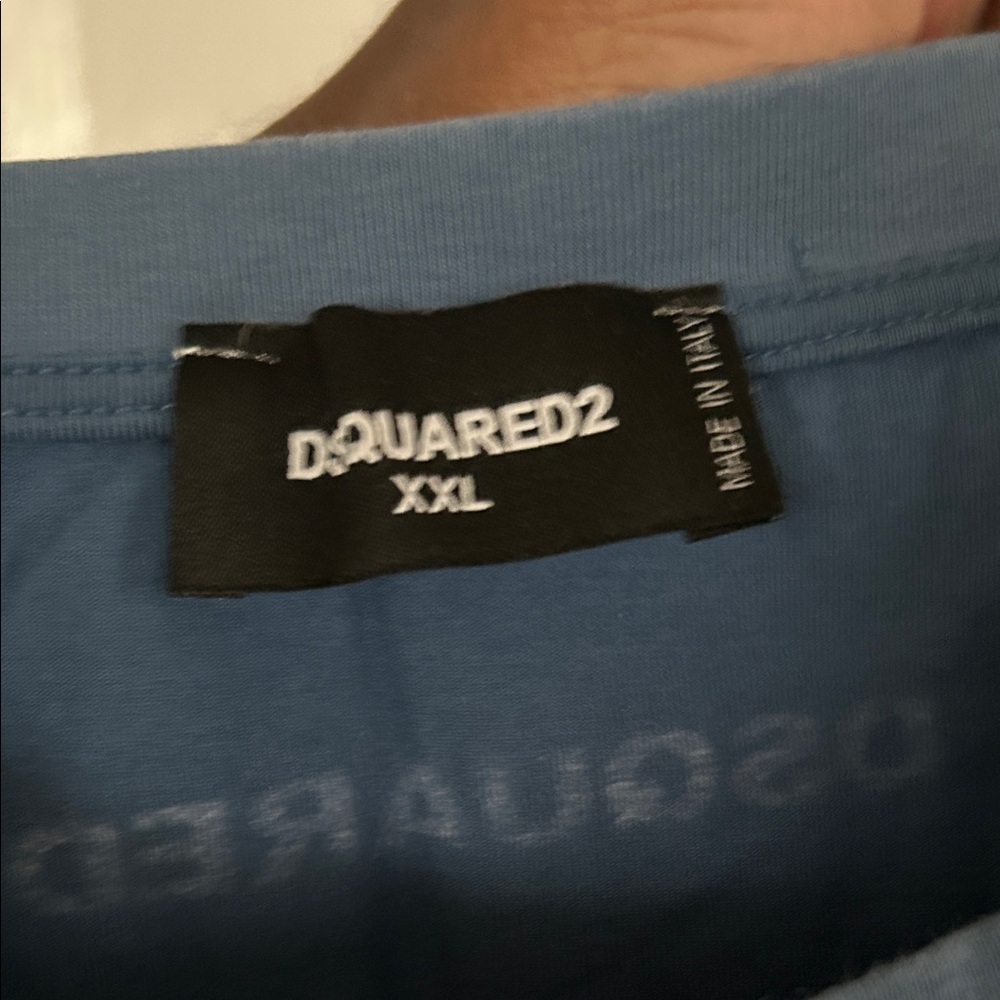 DSQUARED2 Caten Motor Snowcat Graphic Tee Blue XXL Made in Italy - Picture 3 of 6